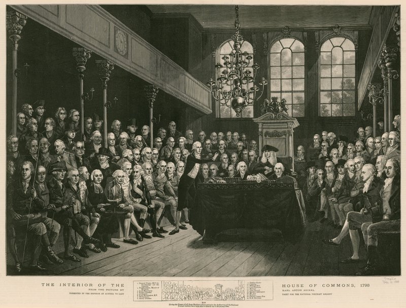 Interiøret i Underhuset, 1793 av English School
