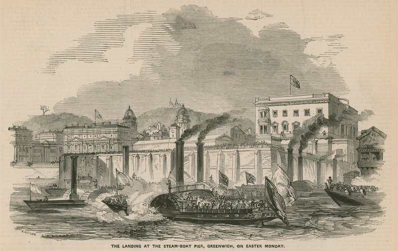 Landingen ved dampbåtbrygga, Greenwich, påskedag av English School