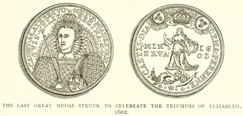 Den siste store medaljen som ble slått for å feire Elizabeths triumfer, 1602 av English School