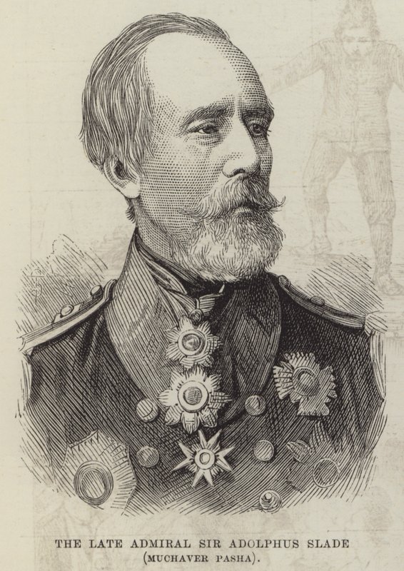 Avdøde admiral Sir Adolphus Slade, Muchaver Pasha (gravering) av English School