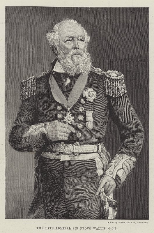 Avdøde admiral Sir Provo Wallis, GCB (gravering) av English School