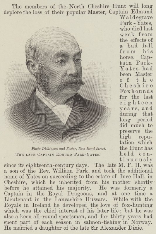 Avdøde kaptein Edmund Park-Yates (gravering) av English School