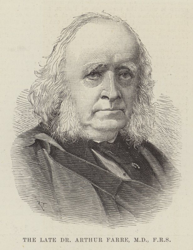 Avdøde Dr Arthur Farre, MD, FRS (gravering) av English School