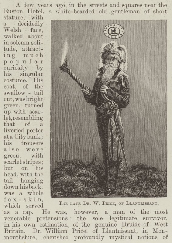 Avdøde Dr W Price, fra Llantrissant (gravering) av English School