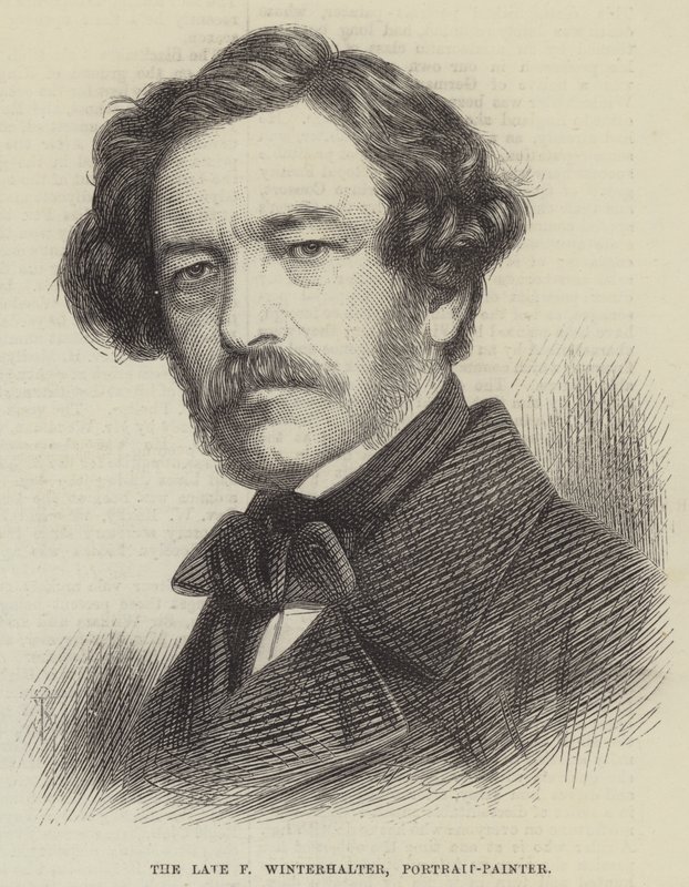Avdøde F Winterhalter, portrettmaler (gravering) av English School