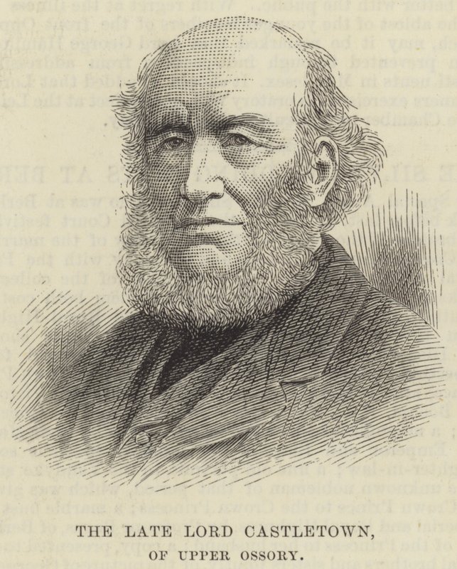Avdøde Lord Castletown, av Upper Ossory (gravering) av English School