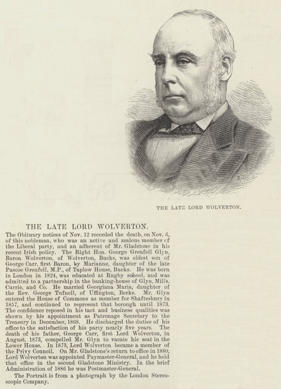 Den avdøde Lord Wolverton (gravering) av English School