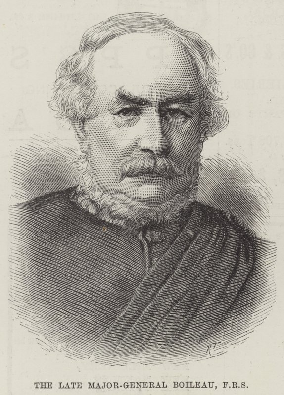 Avdøde generalmajor Boileau, FRS (gravering) av English School