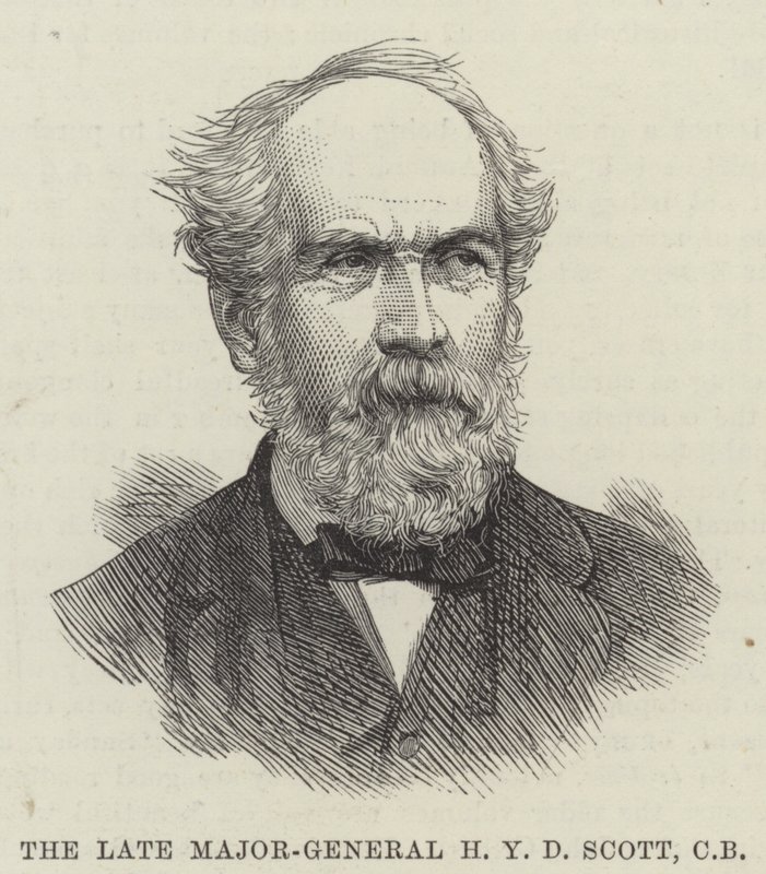 Avdøde generalmajor H Y D Scott, CB (gravering) av English School