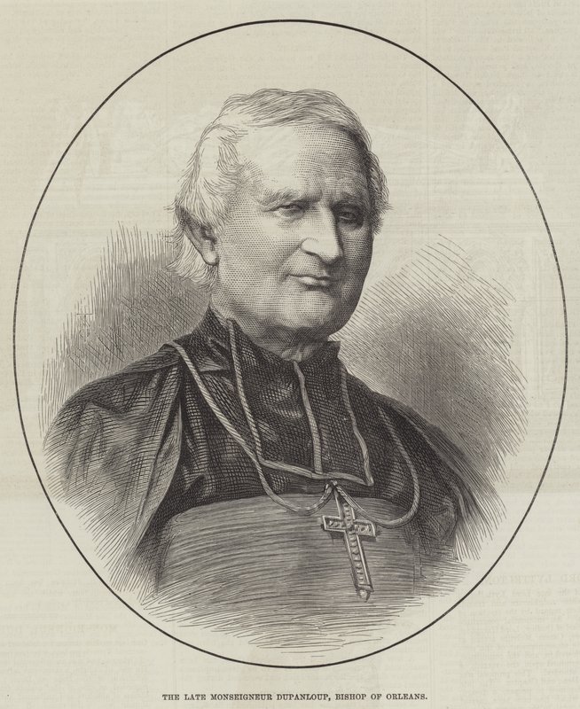 Avdøde Monseigneur Dupanloup, biskop av Orleans (gravering) av English School