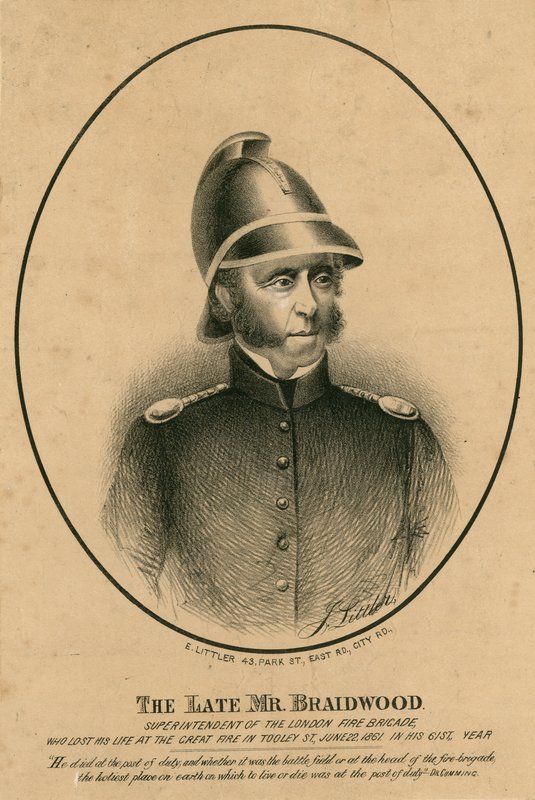 Avdøde Braidwood, superintendent for London Fire Brigade av English School