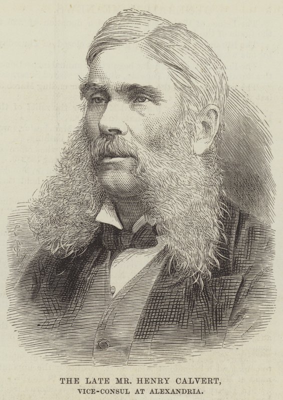 Avdøde Mr Henry Calvert, visekonsul i Alexandria (gravering) av English School