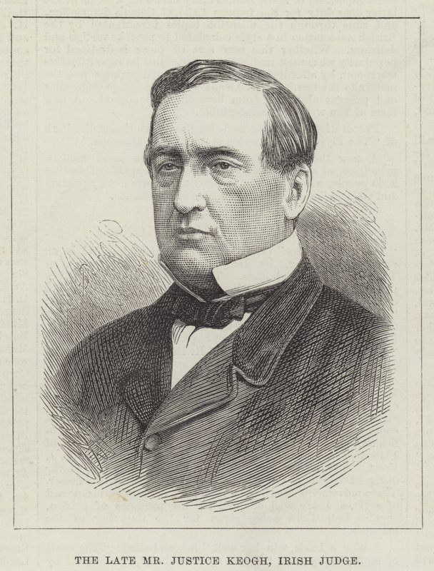 Avdøde Mr Justice Keogh, irsk dommer (gravering) av English School