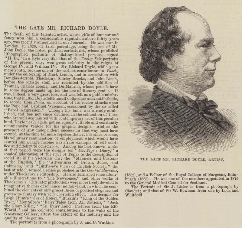Avdøde herr Richard Doyle, kunstner (gravering) av English School