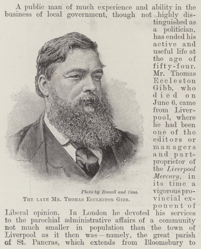 Avdøde herr Thomas Eccleston Gibb (gravering) av English School
