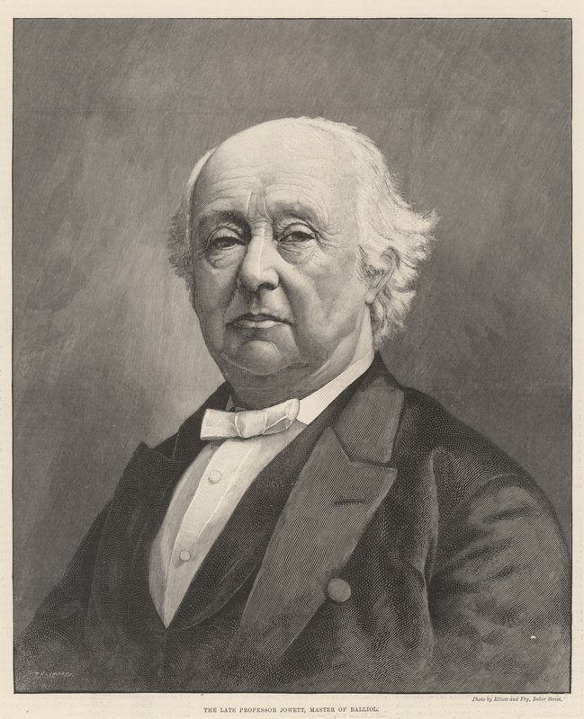Avdøde professor Jowett, Master of Balliol (gravering) av English School
