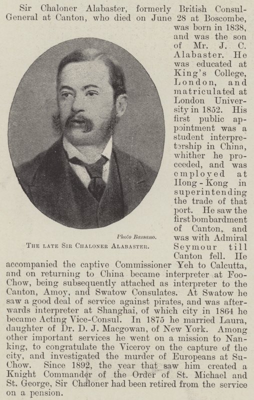 Avdøde Sir Chaloner Alabaster (litho) av English School
