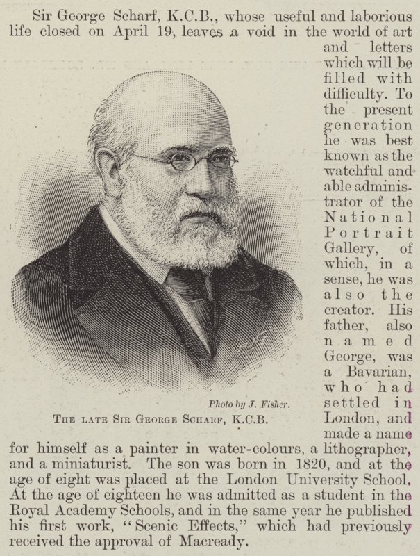 Avdøde Sir George Scharf, KCB (gravering) av English School
