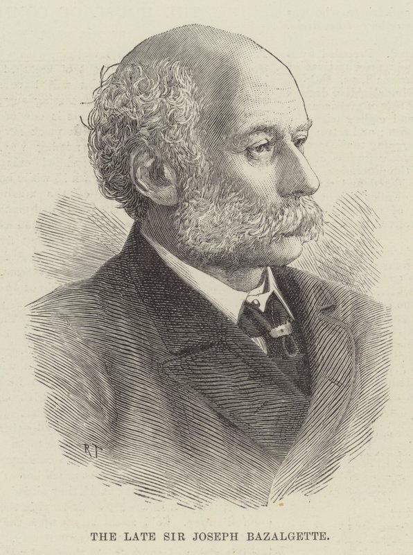 Avdøde Sir Joseph Bazalgette (gravering) av English School