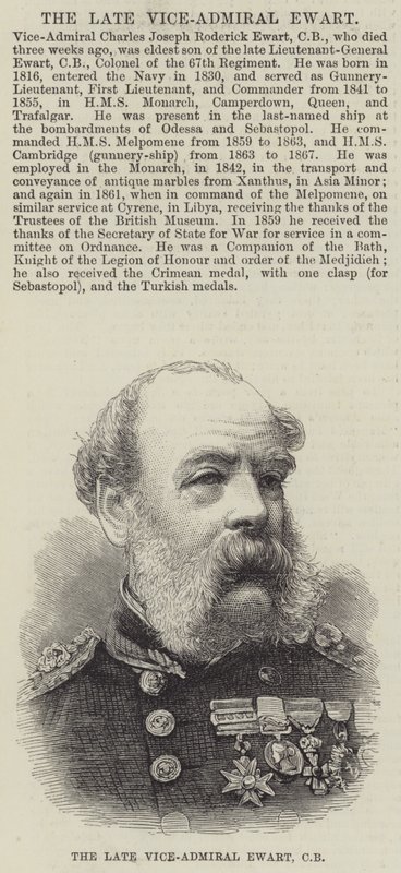 Avdøde viseadmiral Ewart, CB (gravering) av English School
