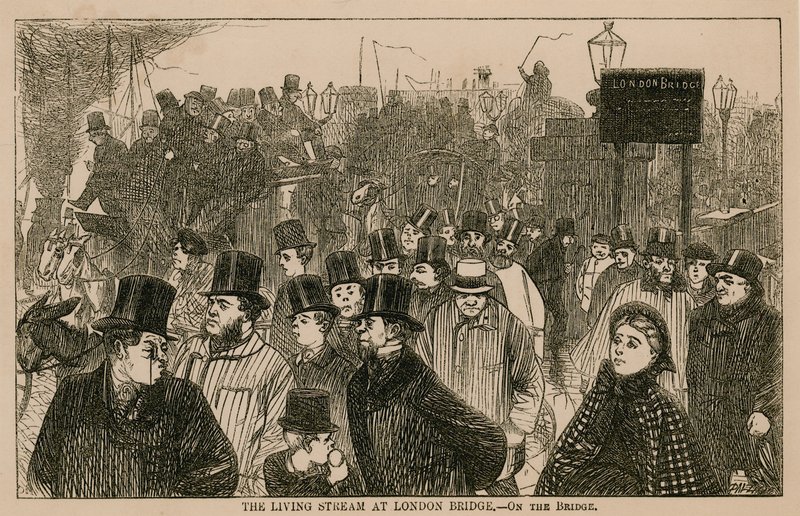Den levende strømmen ved London Bridge av English School