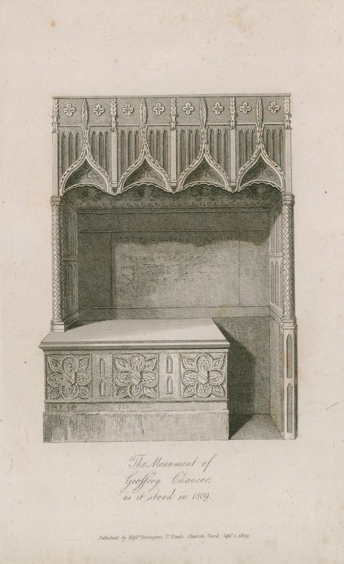 Monumentet til Geoffrey Chaucer av English School