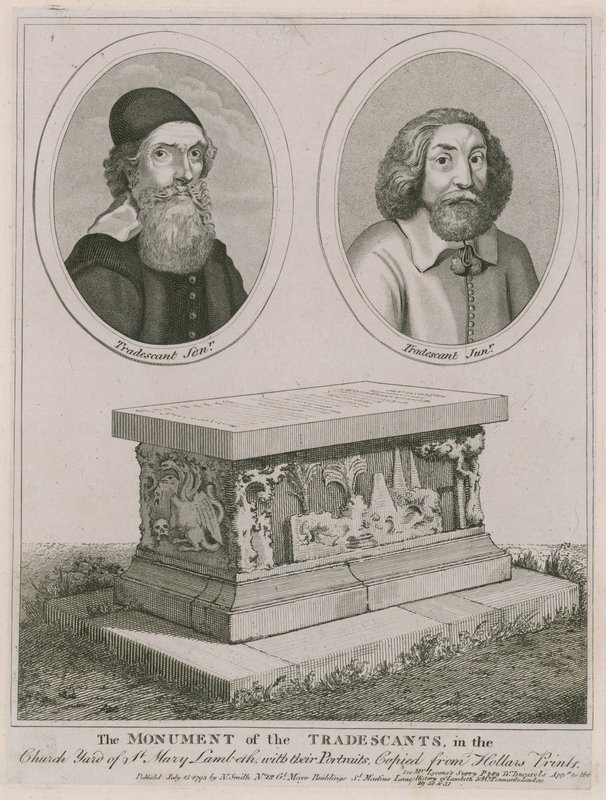 Monumentet til Tradescants i kirkegården til St Mary, Lambeth av English School