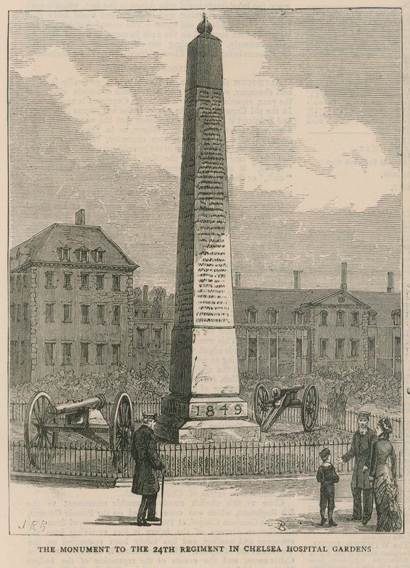 Monumentet til det 24. regiment i Chelsea Hospital Gardens av English School