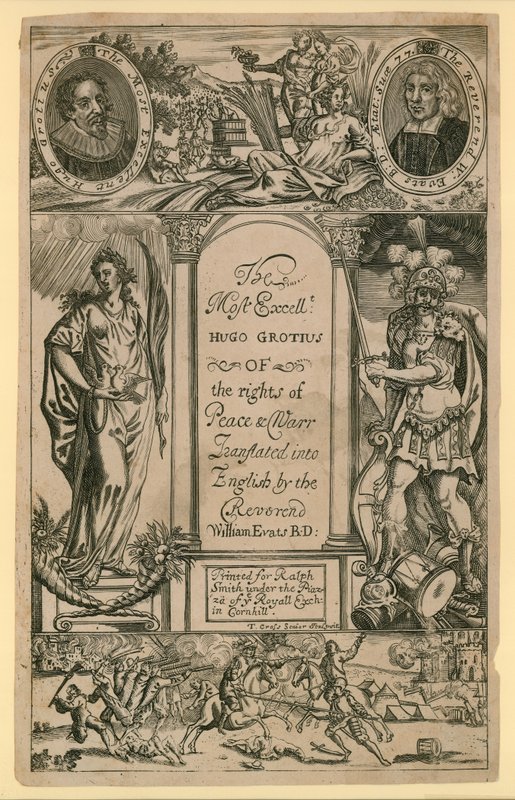 Den mest utmerkede Hugo Grotius fra freds- og krigsretten av English School