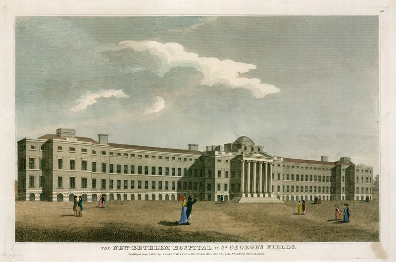 Det nye Bethlehem-sykehuset i St Georges Fields, London av English School