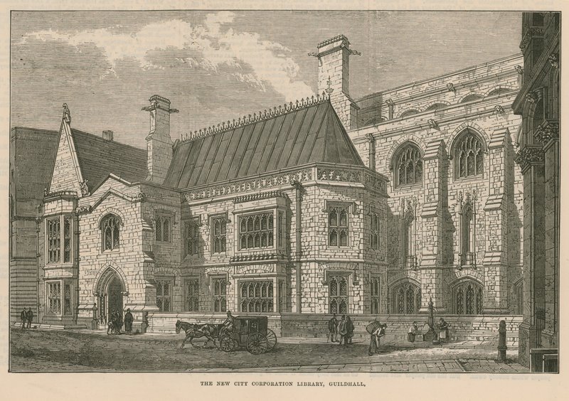 Det nye City Corporation Library, Guildhall, London av English School
