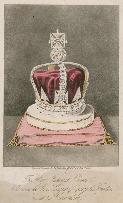 Den nye keiserlige kronen som skal bæres av Hans Majestet George IV ved hans kroning av English School