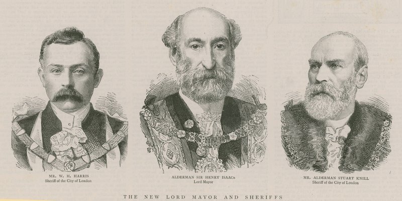 Den nye Lord Mayor og Sheriffs: Alderman Sir Henry Isaacs, Lord Mayor av English School