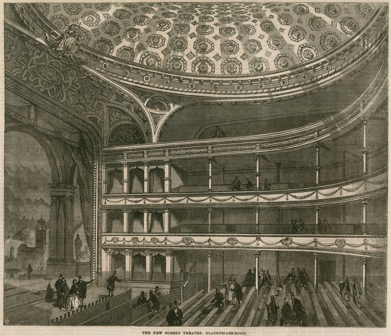 Det nye Surrey Theatre, Blackfriars Road, London av English School