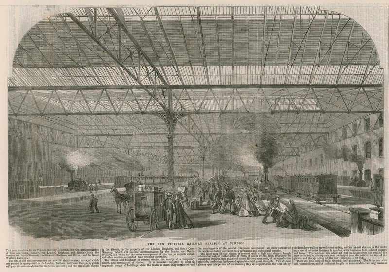 Den nye Victoria jernbanestasjon i Pimlico, London av English School