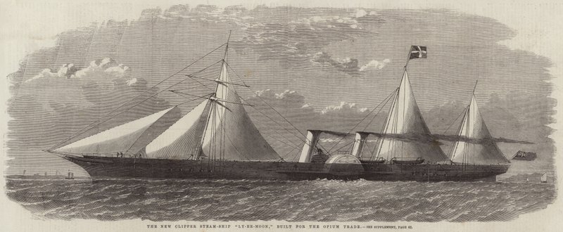Det nye clipper-dampskipet Ly-ee-moon, bygget for opiumshandelen av English School