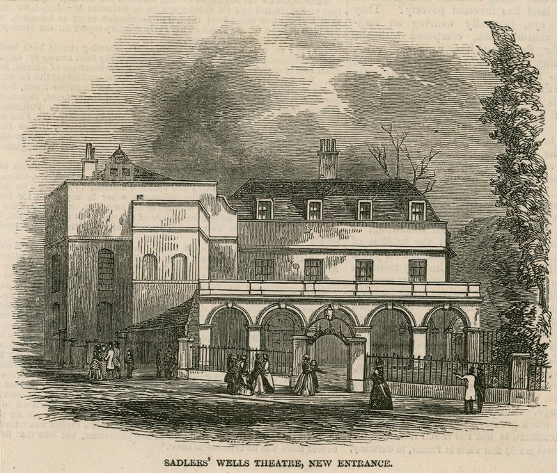 Den nye inngangen til Sadlers Wells Theatre, London av English School