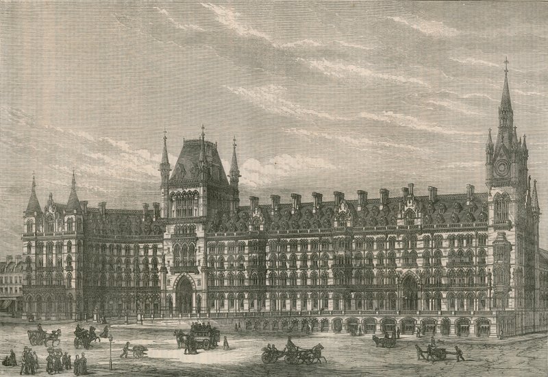 Det nye hotellet på Midland Railway Station, Euston Road, London av English School