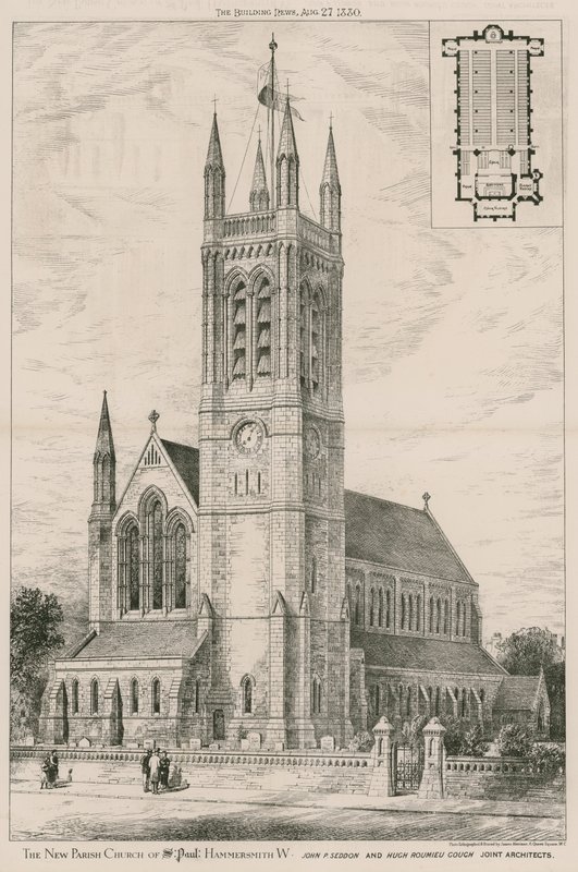 Den nye sognekirken St Paul, Hammersmith av English School
