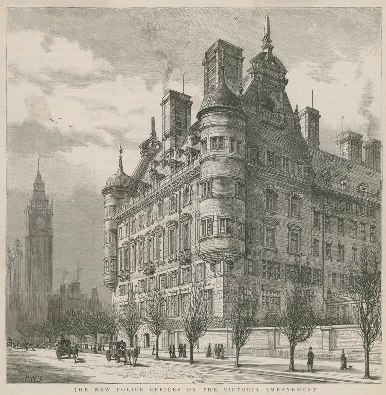 De nye politikontorene på Victoria Embankment av English School