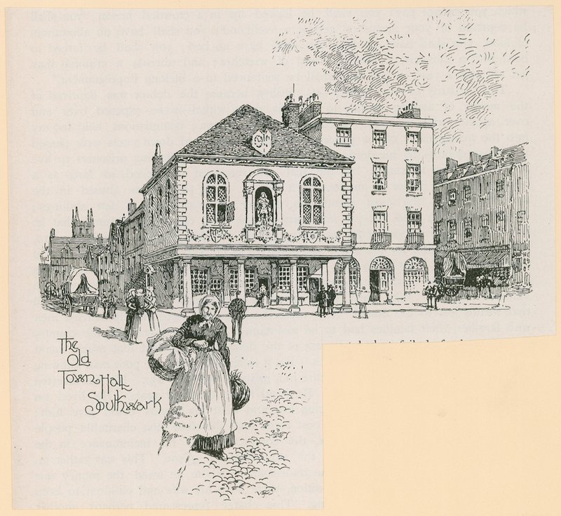 Det gamle rådhuset, Borough High Street, Southwark, London av English School