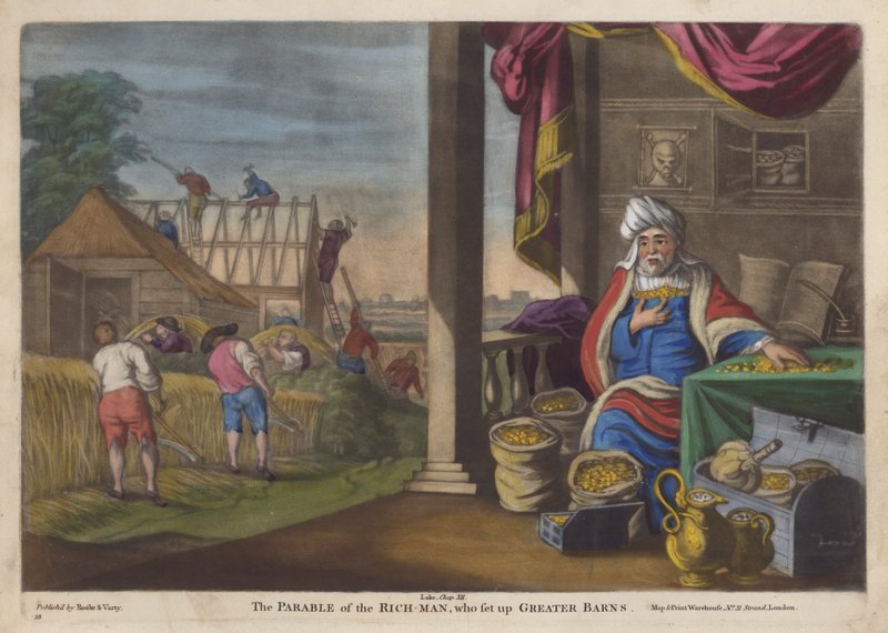 Lignelsen om den rike dåren (farge litho) av English School