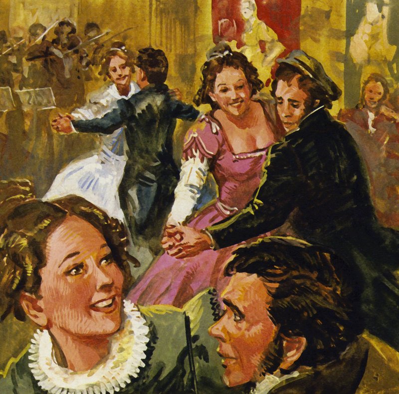 Den populære dansen for dagen var en totrinns vals kjent som Lander av English School
