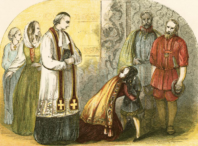 Dronningen av Edward IV, avskjed med den unge hertugen av York av English School