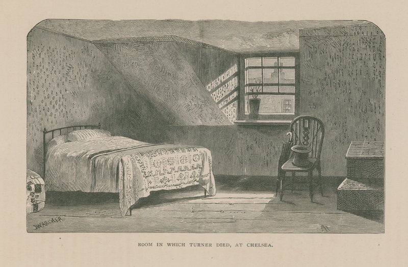 Rommet der kunstneren J M W Turner døde av English School