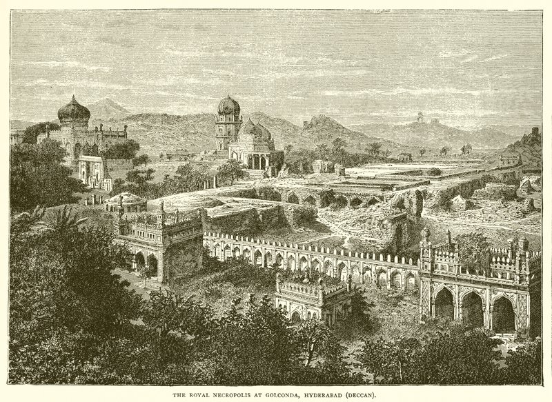 Den kongelige nekropolis i Golconda, Hyderabad av English School