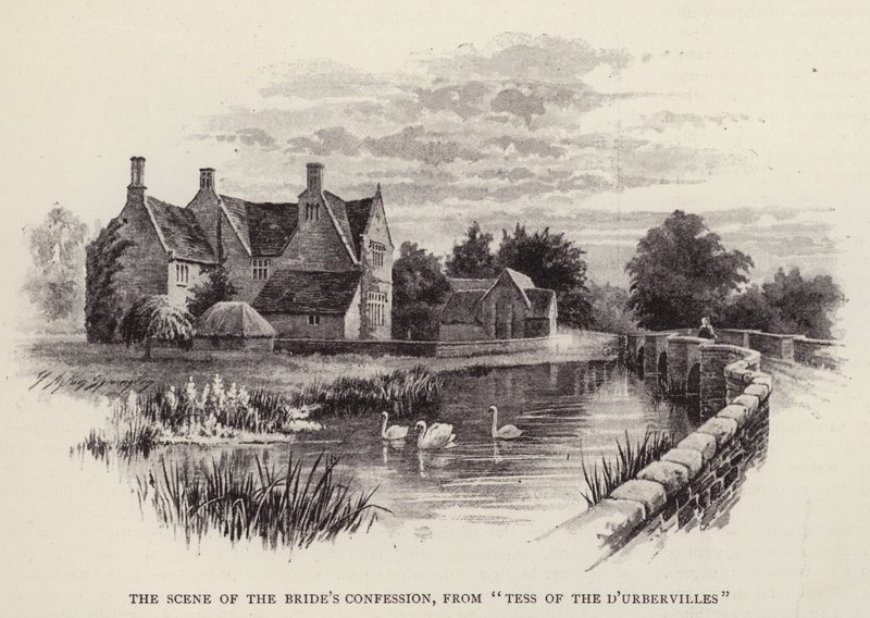 Scenen for brudens tilståelse, fra "Tess of the D'Urbervilles" (litho) av English School