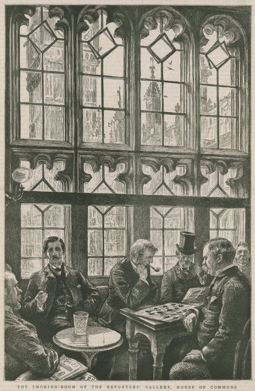 Røykerommet til Reporters Gallery, House of Commons av English School