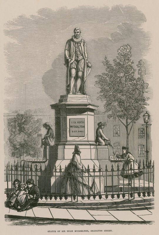 Statuen av Sir Hugh Myddleton ved Islington Green av English School