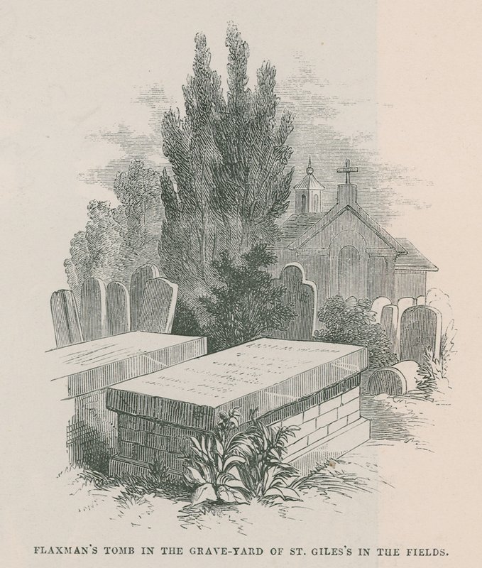 Graven til John Flaxman på kirkegården til St Giless in the Fields av English School